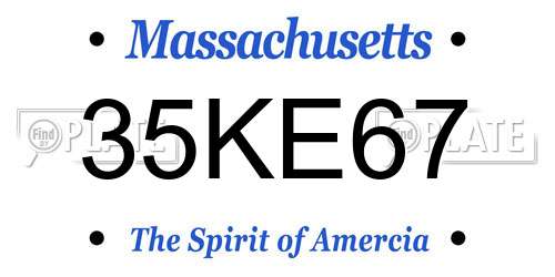 35KE67 Massachusetts License Plate