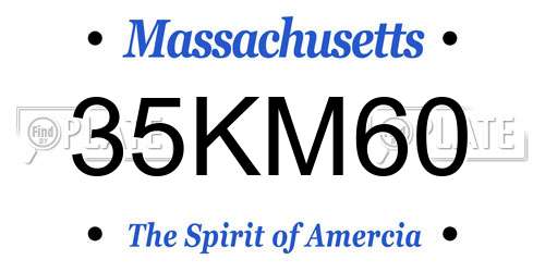 35KM60 Massachusetts License Plate
