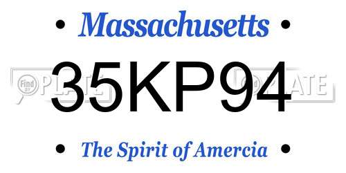 35KP94 Massachusetts License Plate