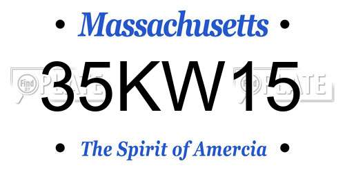 35KW15 Massachusetts License Plate