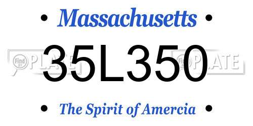 35L350 Massachusetts License Plate