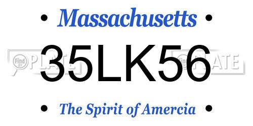 35LK56 Massachusetts License Plate