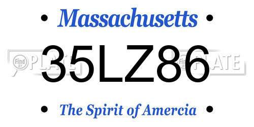35LZ86 Massachusetts License Plate