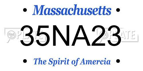 35NA23 Massachusetts License Plate