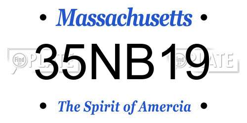 35NB19 Massachusetts License Plate