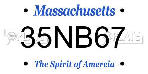 35NB67 Massachusetts License Plate
