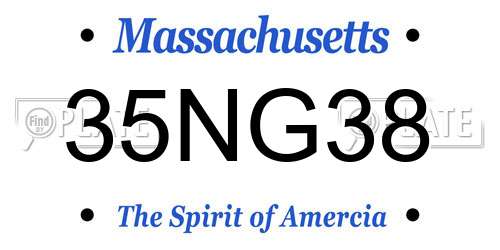 35NG38 Massachusetts License Plate