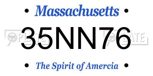 35NN76 Massachusetts License Plate