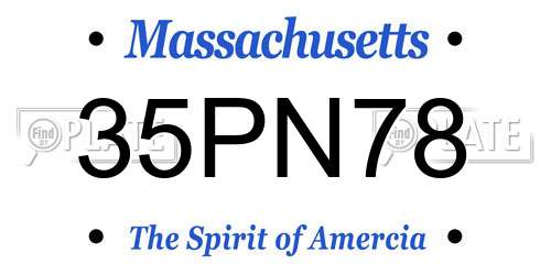 35PN78 Massachusetts License Plate