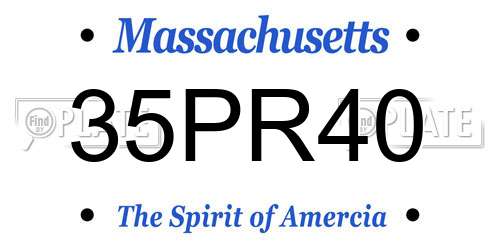 35PR40 Massachusetts License Plate