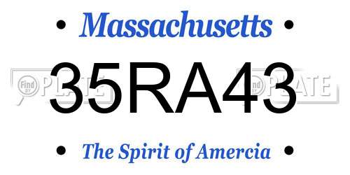 35RA43 Massachusetts License Plate