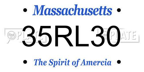 35RL30 Massachusetts License Plate