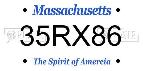 35RX86 Massachusetts License Plate