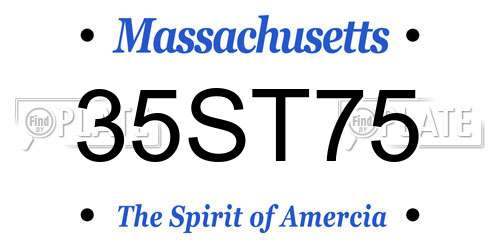 35ST75 Massachusetts License Plate