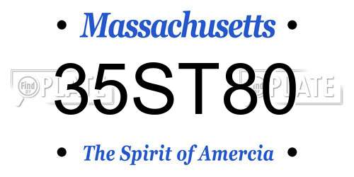 35ST80 Massachusetts License Plate