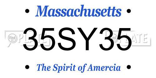 35SY35 Massachusetts License Plate