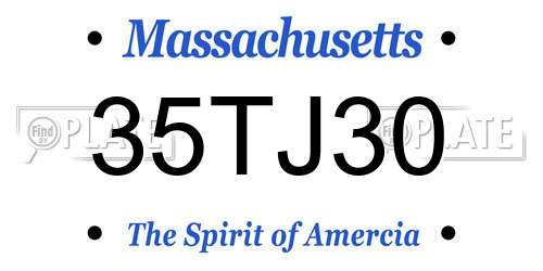 35TJ30 Massachusetts License Plate
