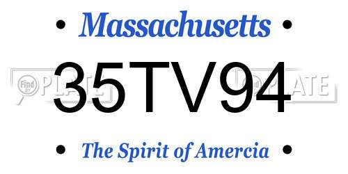 35TV94 Massachusetts License Plate