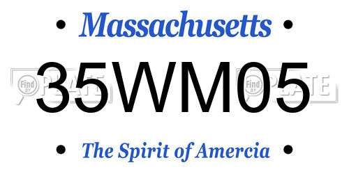 35WM05 Massachusetts License Plate