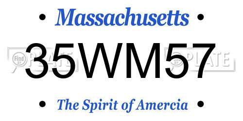 35WM57 Massachusetts License Plate