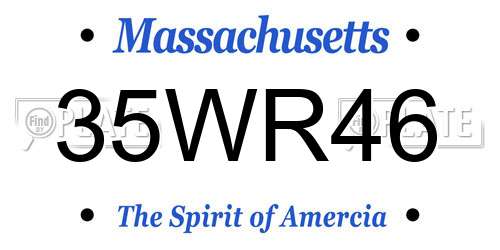 35WR46 Massachusetts License Plate