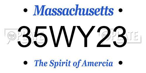 35WY23 Massachusetts License Plate