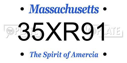 35XR91 Massachusetts License Plate