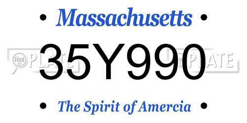 35Y990 Massachusetts License Plate