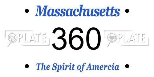 360 Massachusetts License Plate