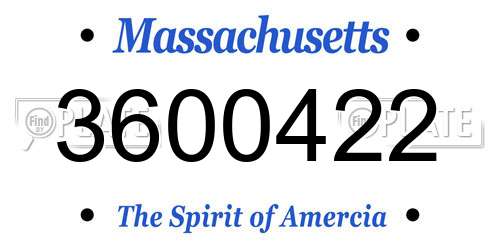3600422 Massachusetts License Plate