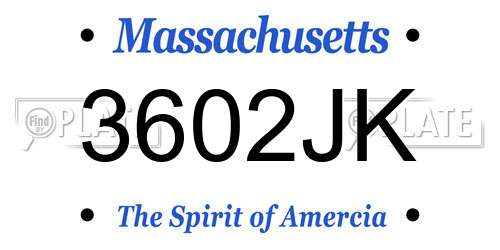 3602JK Massachusetts License Plate