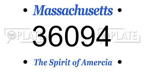 36094 Massachusetts License Plate