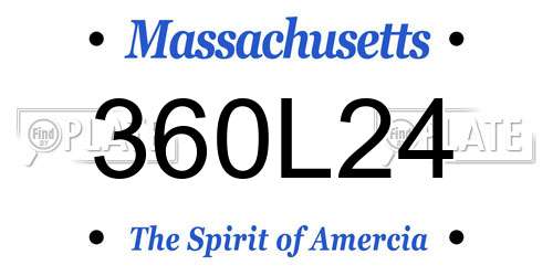 360L24 Massachusetts License Plate