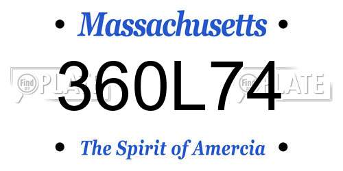 360L74 Massachusetts License Plate