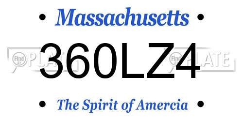 360LZ4 Massachusetts License Plate