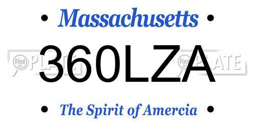 360LZA Massachusetts License Plate