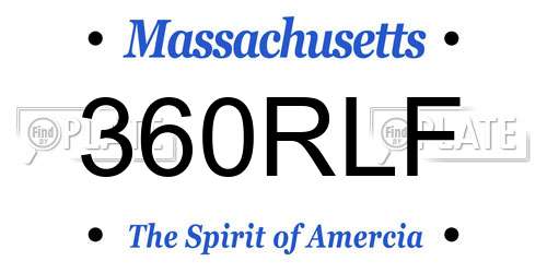 360RLF Massachusetts License Plate