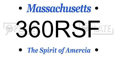 360RSF Massachusetts License Plate