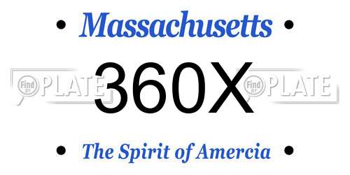 360X Massachusetts License Plate