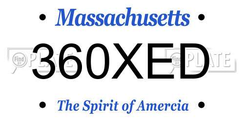 360XED Massachusetts License Plate