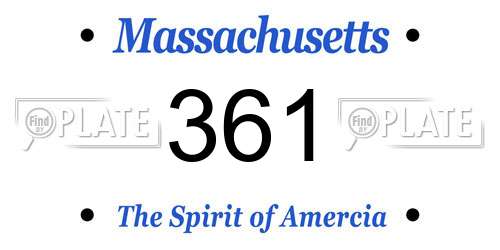361 Massachusetts License Plate