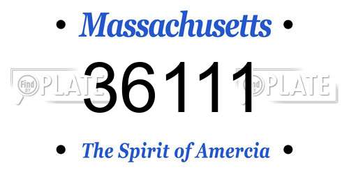 36111 Massachusetts License Plate