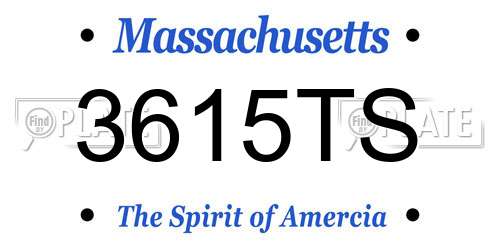 3615TS Massachusetts License Plate