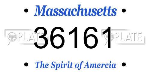 36161 Massachusetts License Plate