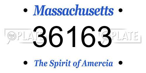 36163 Massachusetts License Plate
