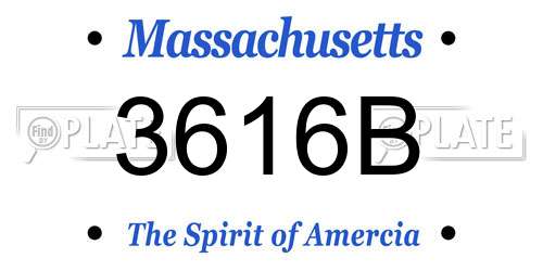 3616B Massachusetts License Plate