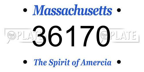 36170 Massachusetts License Plate