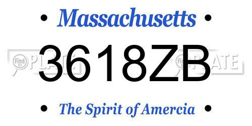 3618ZB Massachusetts License Plate