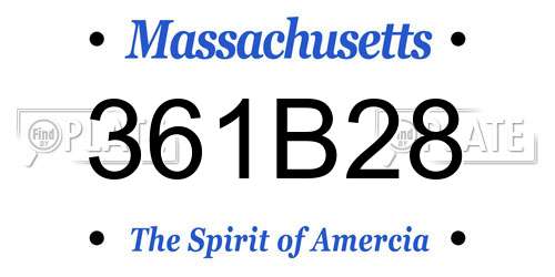 361B28 Massachusetts License Plate