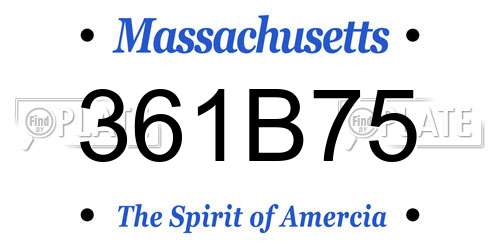 361B75 Massachusetts License Plate